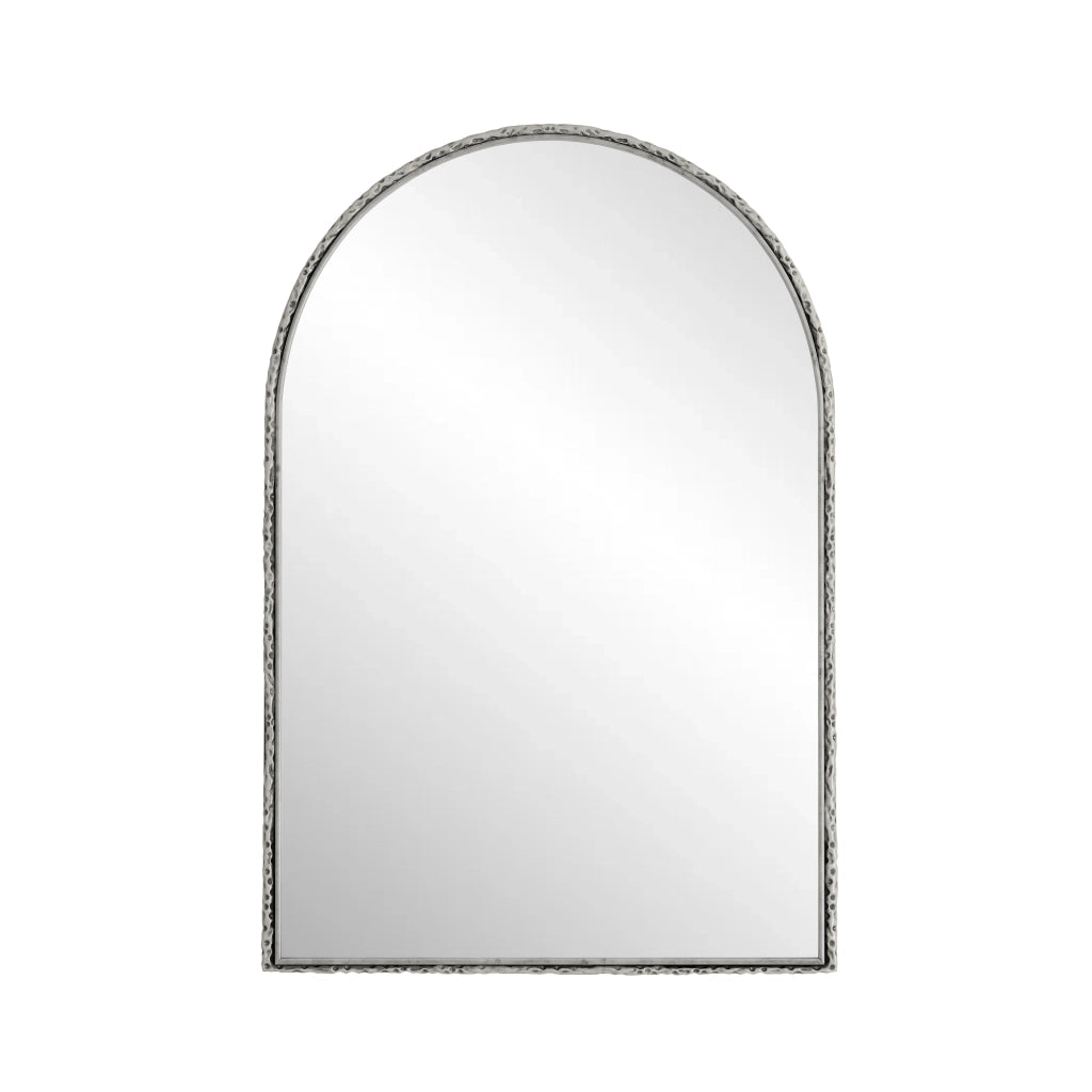 SPECCHIO ad arco 103,5x71,5x12 cm in vetro e ferro Argento