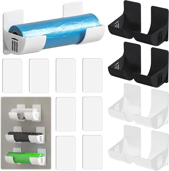 Organizzatore per parete con adesivo self-levante - 8 pezzi di supporti per pellicola di alluminio per cucina e bagno - Organizzatore per cucina e garage con adesivo self-levante per porte di armadi.