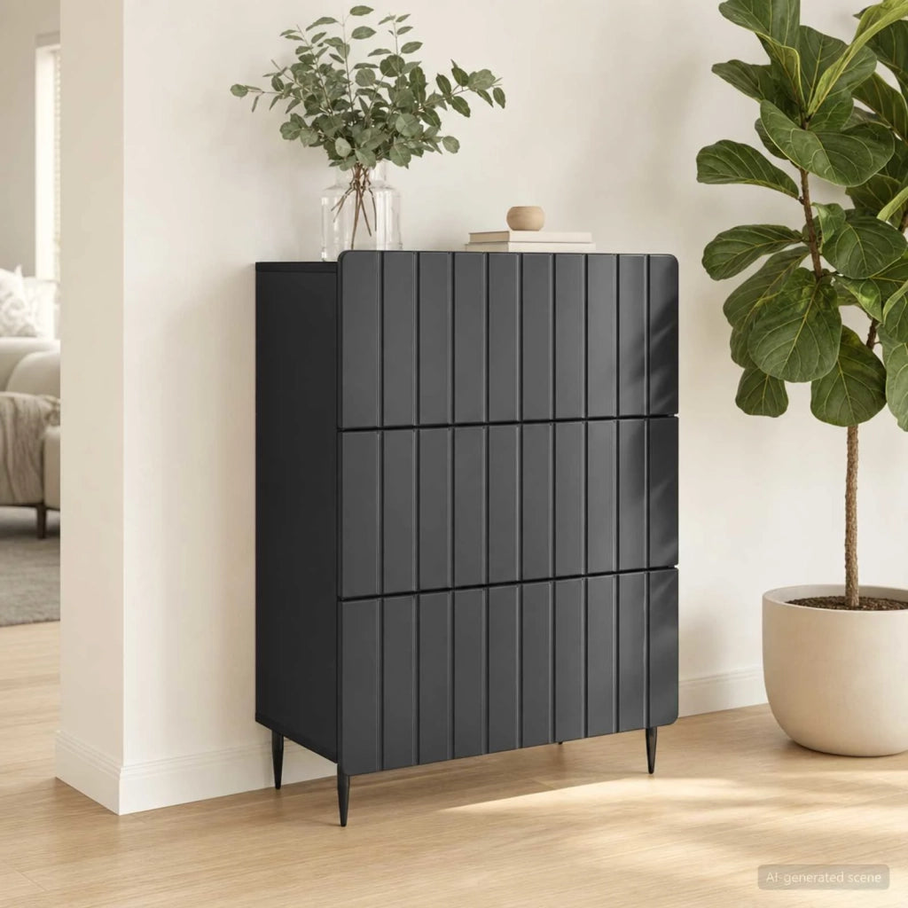 Mobile con Cassetti Nero 66 x 34,5 x 92 cm Legno ingegnerizzato 894376