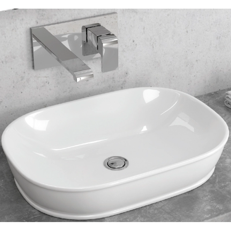 Lavabo ovale senza foro da posizionare su un mobile GENESIS 37x52x10 cm