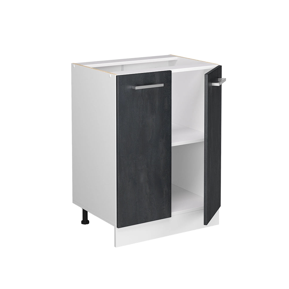 Mobiletto base cucina R-Line Calce nera/Bianco 60 cm senza piano di lavoro Vicco