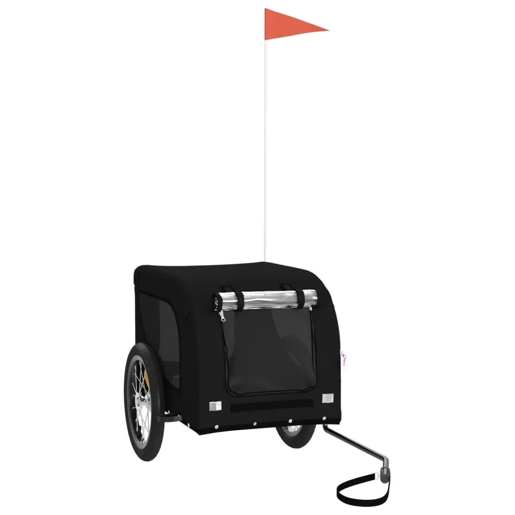Rimorchio da Bici per Animali Nero Oxford e Ferro 94003
