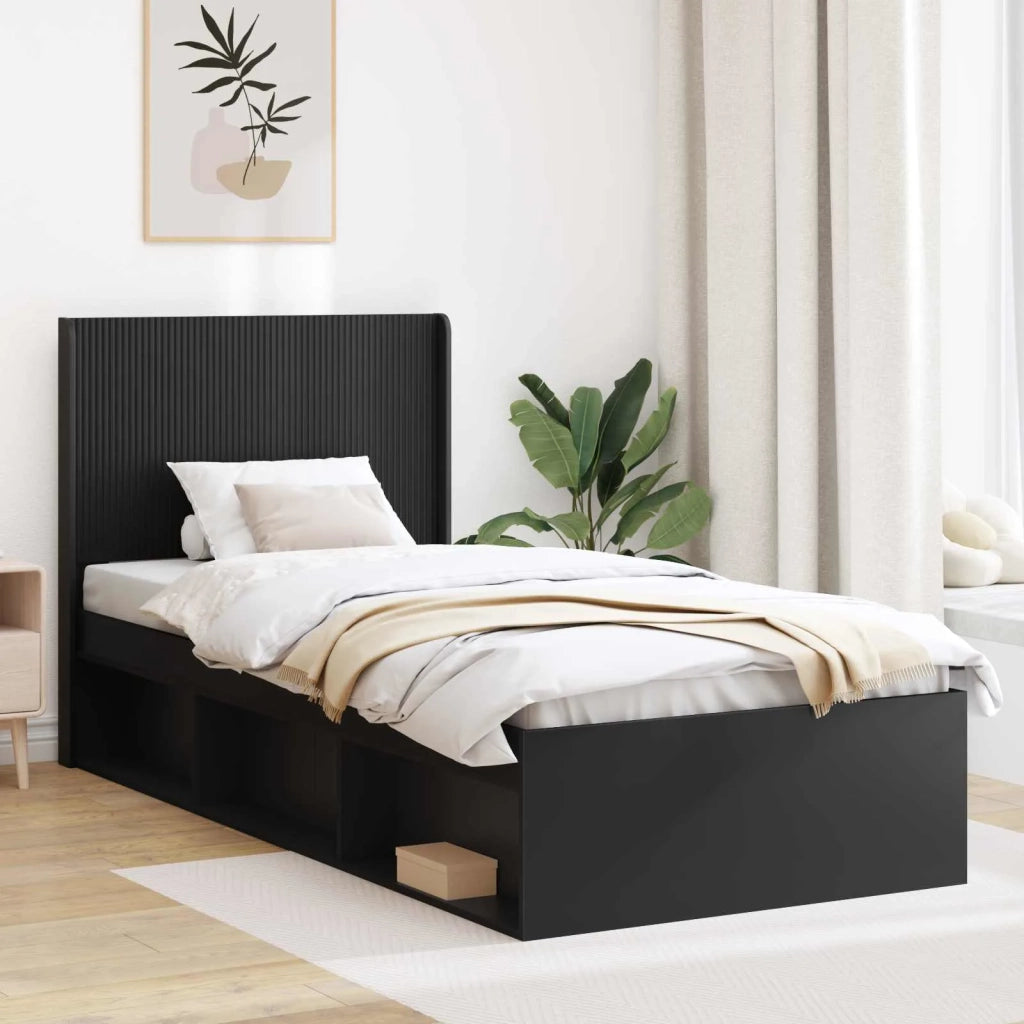 Testiera Letto Nero Legno ingegnerizzato 889626