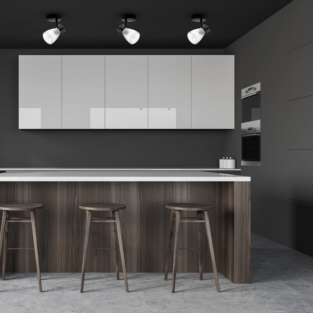 Plafoniera/Applique nera vetro BEST 1xE14 40W Milagro