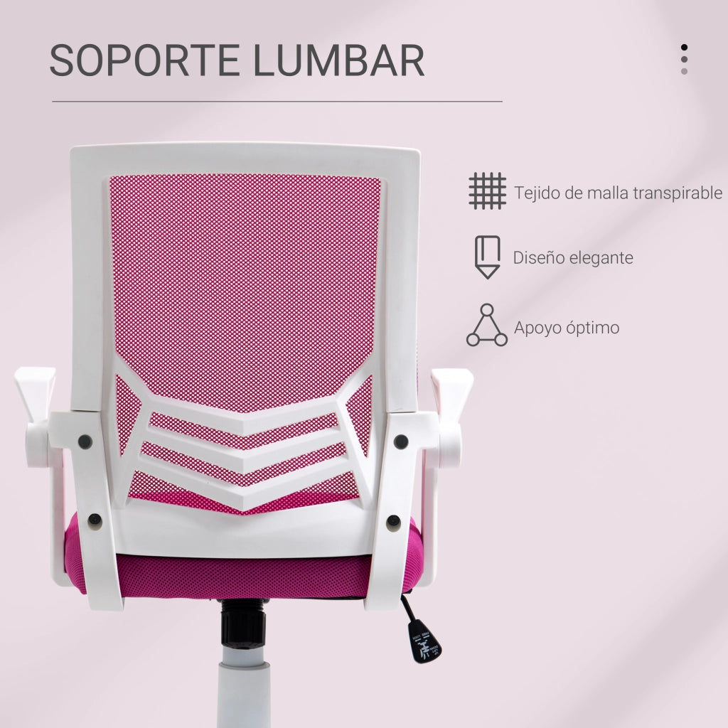 Sedia da ufficio ergonomica ¨C zephmum ¨C rosa 62.5x55x94-104 cm