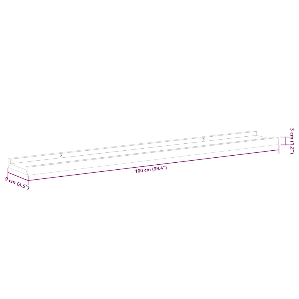 4 pz Mensole da Parete | Scaffali a Parete | Ripiano a parete Bianco Lucido 100x9x3 cm