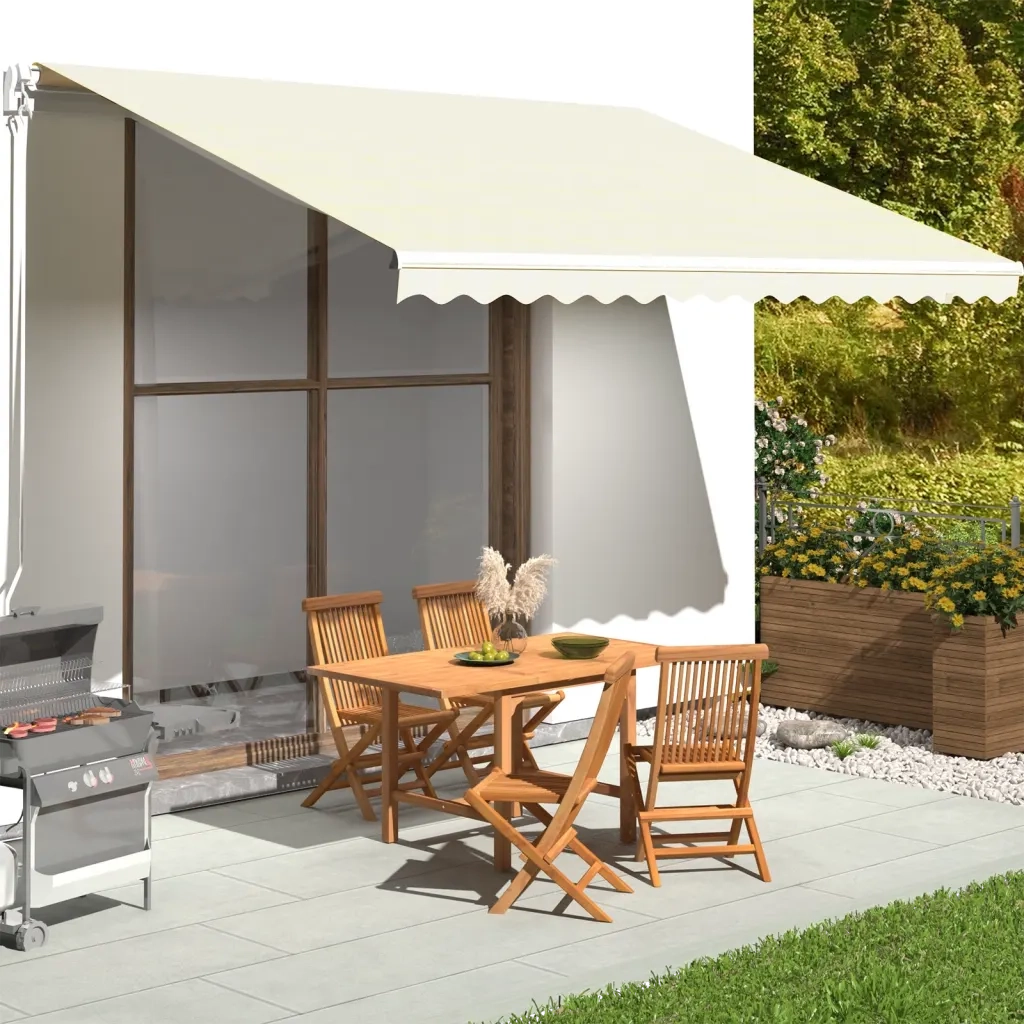 Tessuto di Ricambio per Tenda da Sole Crema 450x350 cm Poliestere 311930