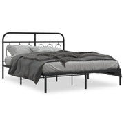 Letto matrimoniale | Letto per adulti | Giroletto con Testiera in Metallo Nero 140x190 cm