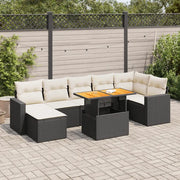 Set Divani da Giardino con Cuscini 8 pz Nero in Polyrattan 3327066