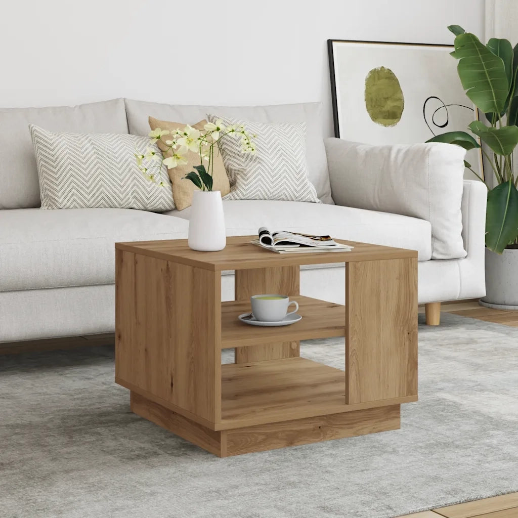 Tavolino da Salotto Artigianale 55x55x42 cm Legno Multistrato 856803