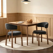 SEDIA da pranzo 47x48x81 cm in chenille nero, Set da 2 pezzi
