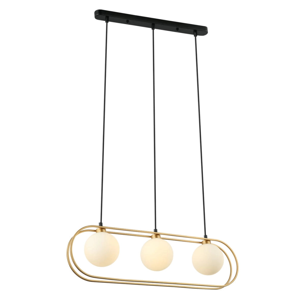 Lampadario Italux Grosetta oro moderno vetro 3 luci G9