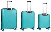 Set 3 Valigie Trolley Rigide in ABS 4 Ruote TSA Ravizzoni Mango Turchese