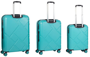 Set 3 Valigie Trolley Rigide in ABS 4 Ruote TSA Ravizzoni Mango Turchese