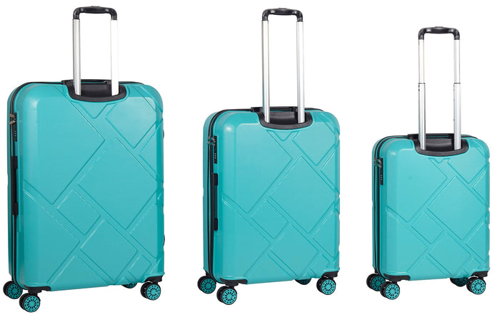 Set 3 Valigie Trolley Rigide in ABS 4 Ruote TSA Ravizzoni Mango Turchese