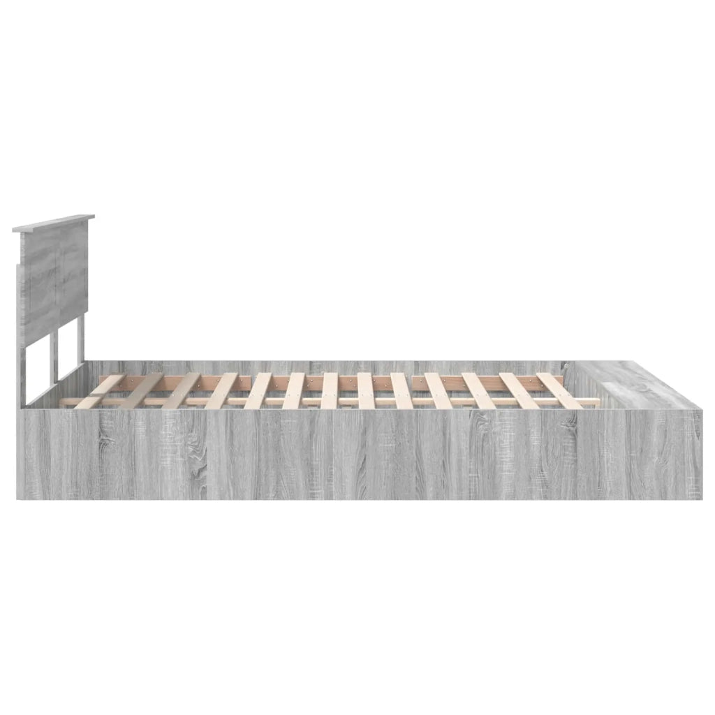 Struttura del letto con lo scaffale Grigio Sonoma 140 x 200 cm