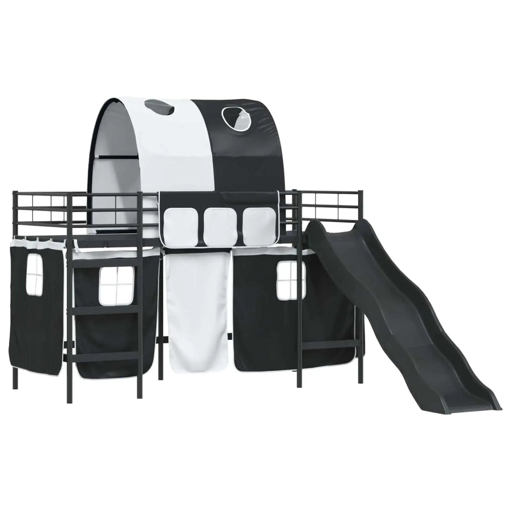 Struttura del letto loft per bambini Nero 90 x 190 cm Metallo