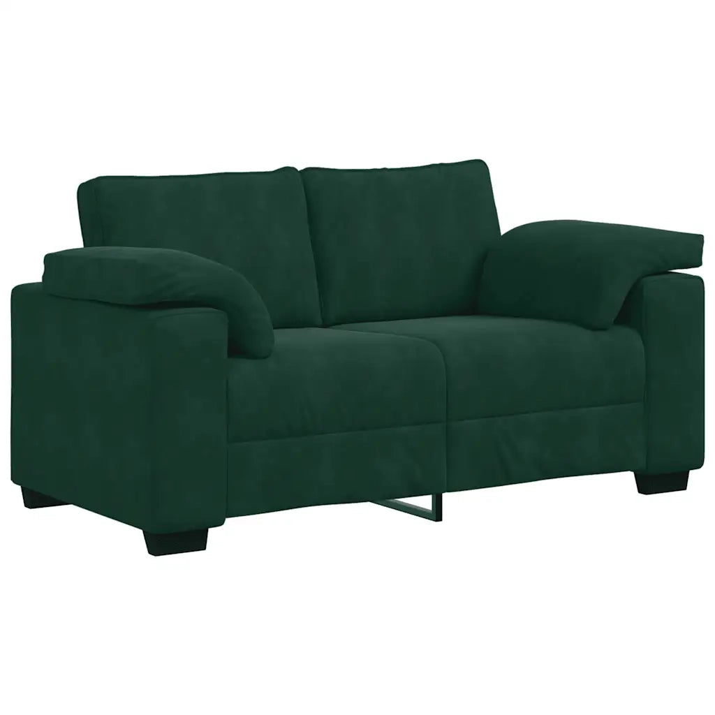 vidaXL Set di Divani 3 pz con Cuscini Verde scuro in Velluto
