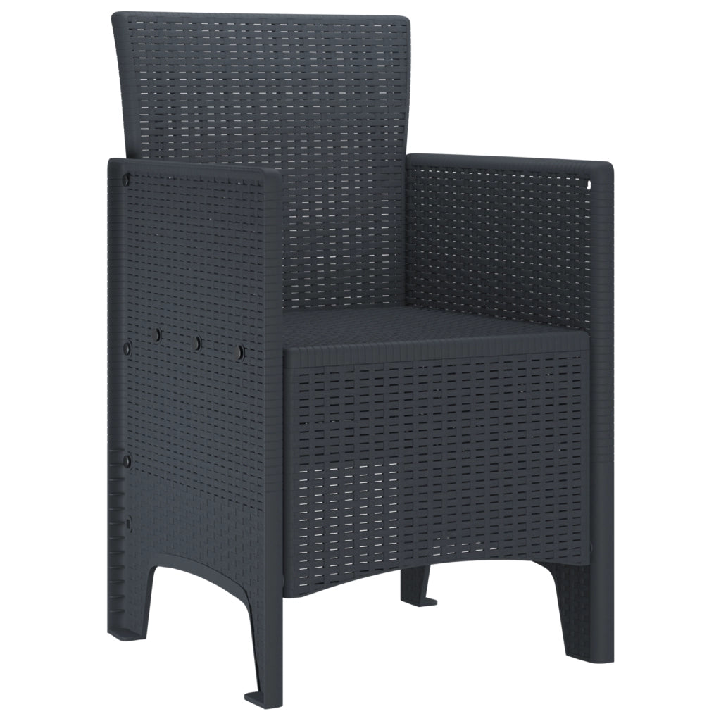 Sedie da Giardino 4 pz Antracite Rattan Sintetico
