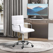 Sedia da ufficio girevole regolabile bianca in PVC