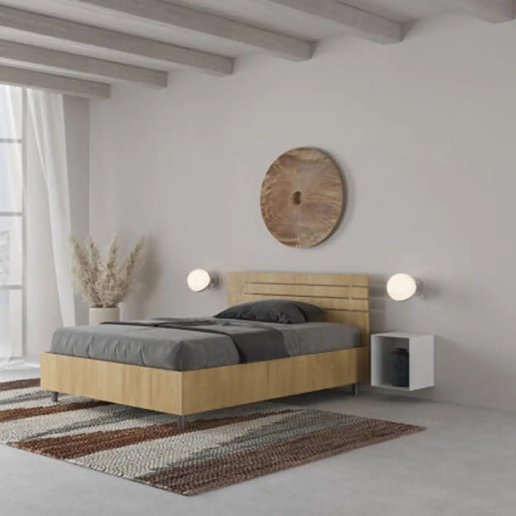 Letto una piazza e mezza senza rete 120x190 testata dritta con doghe quercia Ankel