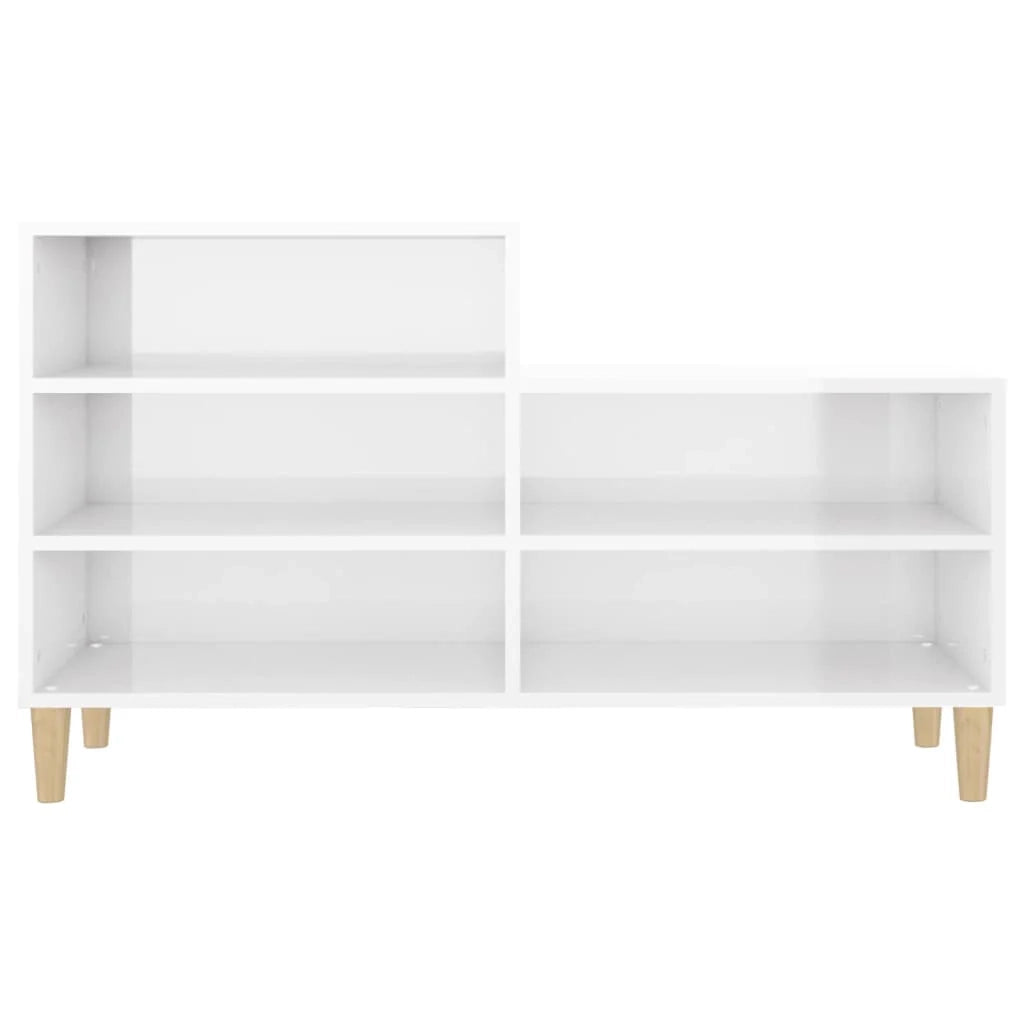 Scarpiera mobile contenitore per scarpe mobile contenitore per ingresso/corridoio/soggiorno finitura lucida 102 x 36 x 60 cm legno ingegnerizzato bianco 02_0021288