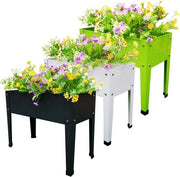 Scatola per piante a cassa sollevata in grigio scuro e bianco - Greenery - 60 x 27 x 45cm (3-Pack)