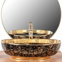 Lavabo Da Appoggio Rea Margot Black / Gold