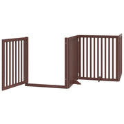 Cancelletto di sicurezza per animali domestici porta pieghevole 10 pannelli legno di pioppo marrone 02_0023101