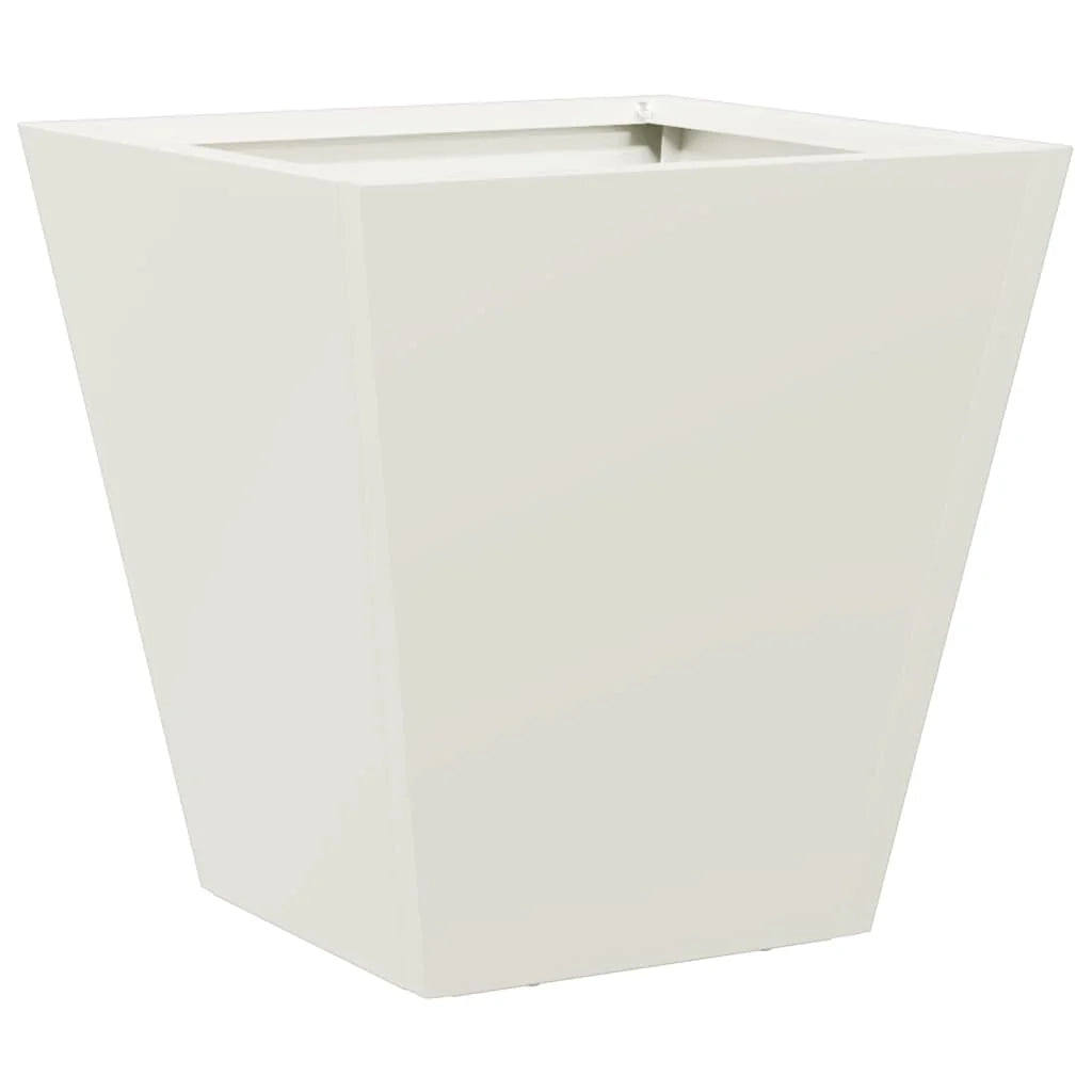 Fioriera rialzata per piante fiori giardino terrazze set da 2 30 x 30 x 30 cm acciaio bianco 02_0038914