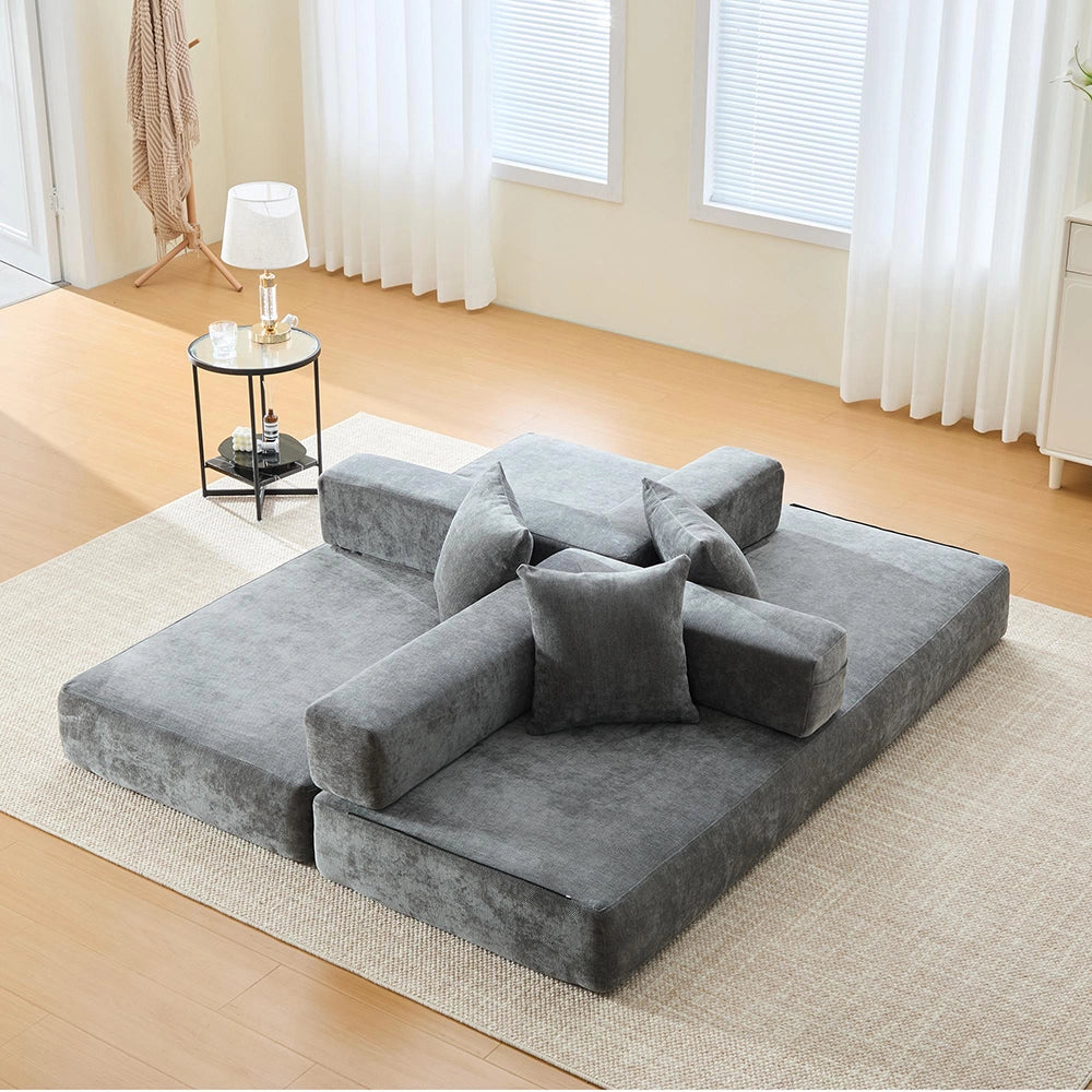 Divano angolare 4 posti - Xylo - Con chaise longue, braccioli larghi, modulare