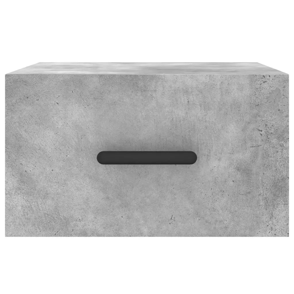 Set di 2 Comodini | Armadio da Notte | Mobiletto da notte a Muro Grigio Cemento 35x35x20 cm