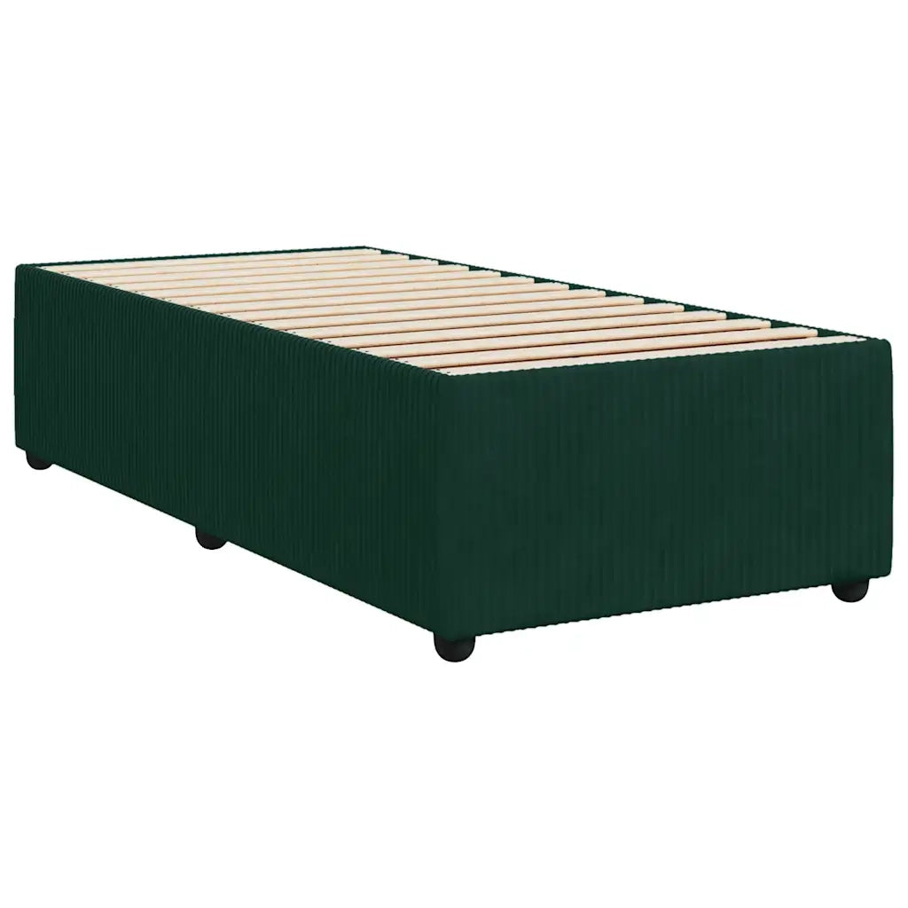 Giroletto a Molle con Materasso Verde Scuro 90x200 cm Velluto