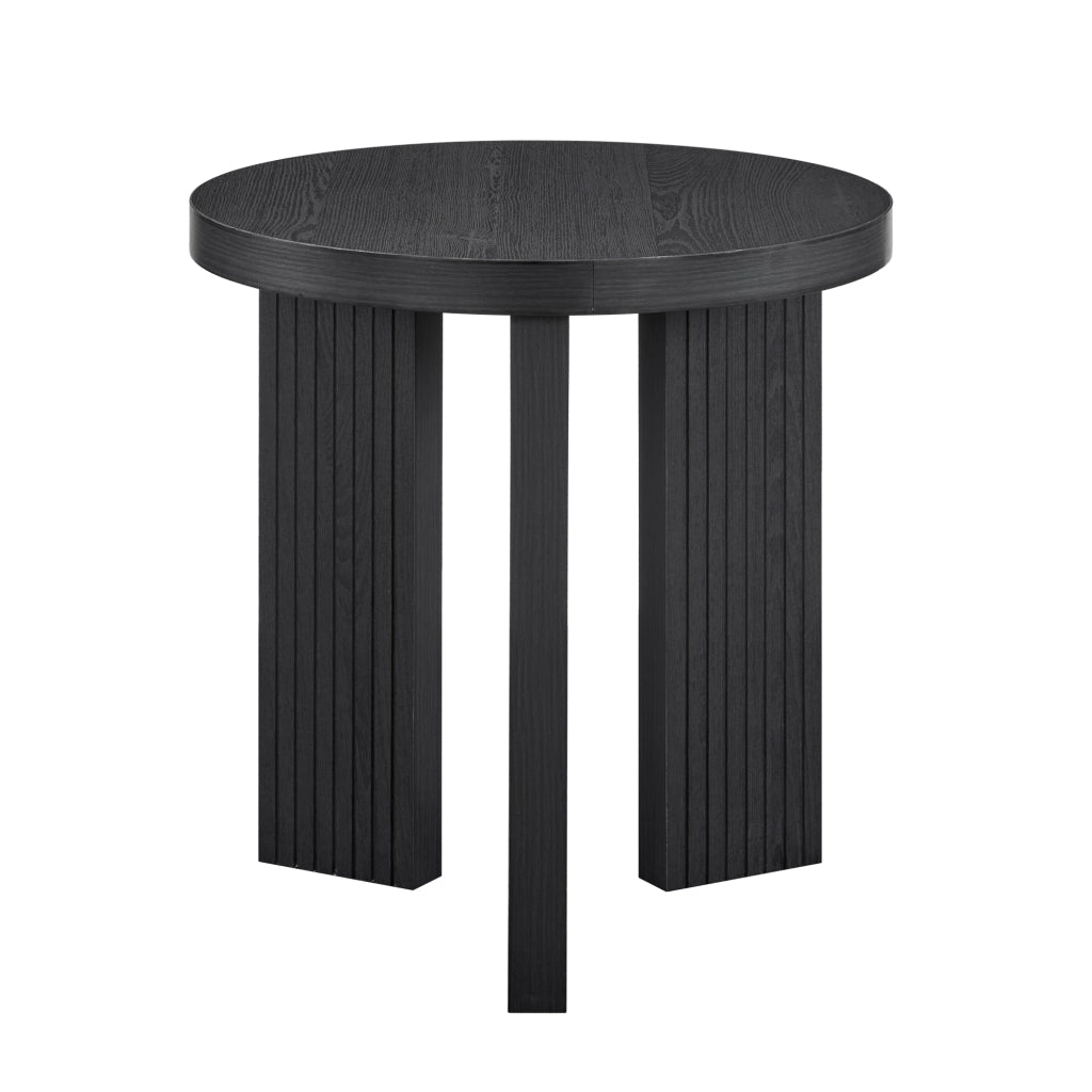 Tavolino rotondo con struttura a tre gambe in MDF nero