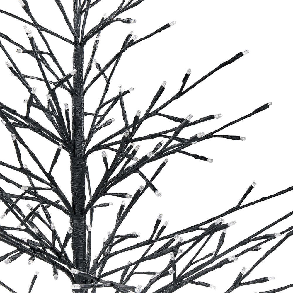 Albero di Natale in metallo con LED in metallo di colore nero 150 cm per interni ed esterni