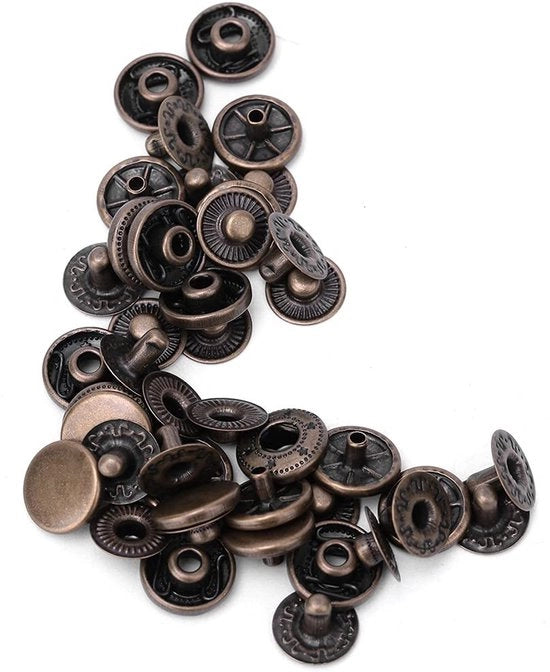 ONF3 - Dadi di Pressione - Antico Rame - Dadi Decorativi - 12,5MM - Multi Colori - Adatti per Tessuti - Set di 50