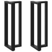 Gambe per tavolo da bar a forma di T 2 pz nere 40x35x(110-111) cm in acciaio