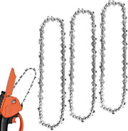 Kit di catene da sega 25 cm 3/8 pollici LP 40 cambiaviti 11 mm - Catena di ritorno per arme a molla - Catena per sega a batteria - Compatibile con GE-LC 18/25 Li - 3 pezzi .