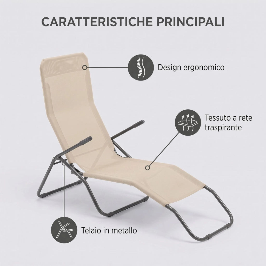 Marvin Lettino Basculante da Giardino Swing Sdraio Oscillante in Acciaio Telo Textilene Traspirante Relax Ergonomico per