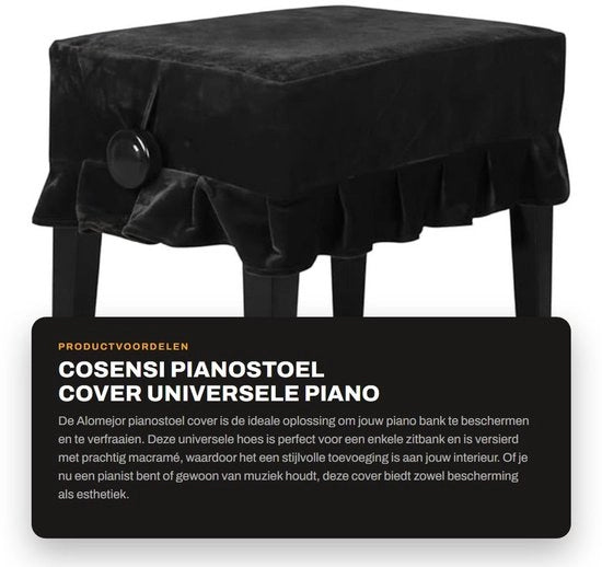 Sedile per pianoforte Universale Cassetta per scarpe - Protezione contro la sporcizia - Protezione completa - Materiale morbido - Design macramé - Adatto per divani a due posti - Sedile per sgabello