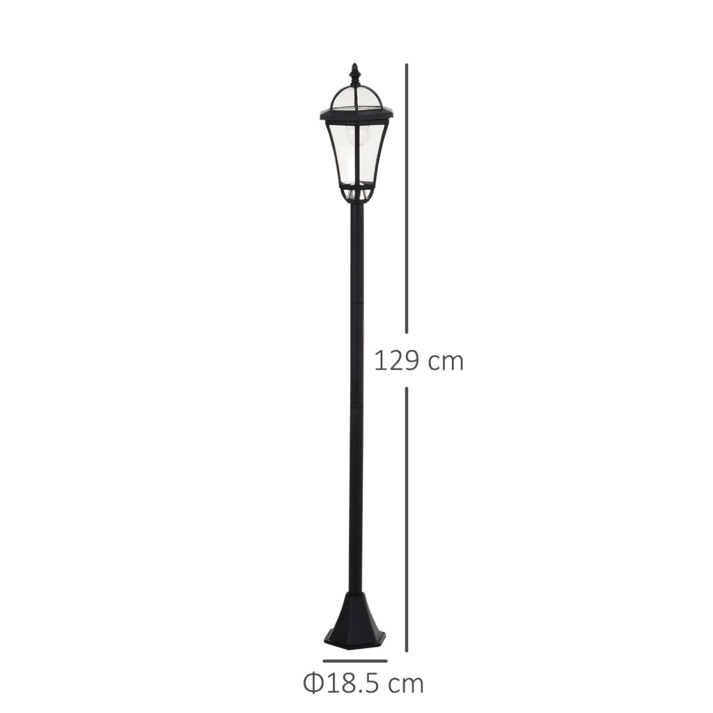 Set 2 Lampioni Solari per Giardino con 2 LED e Accensione Automatica   Nero