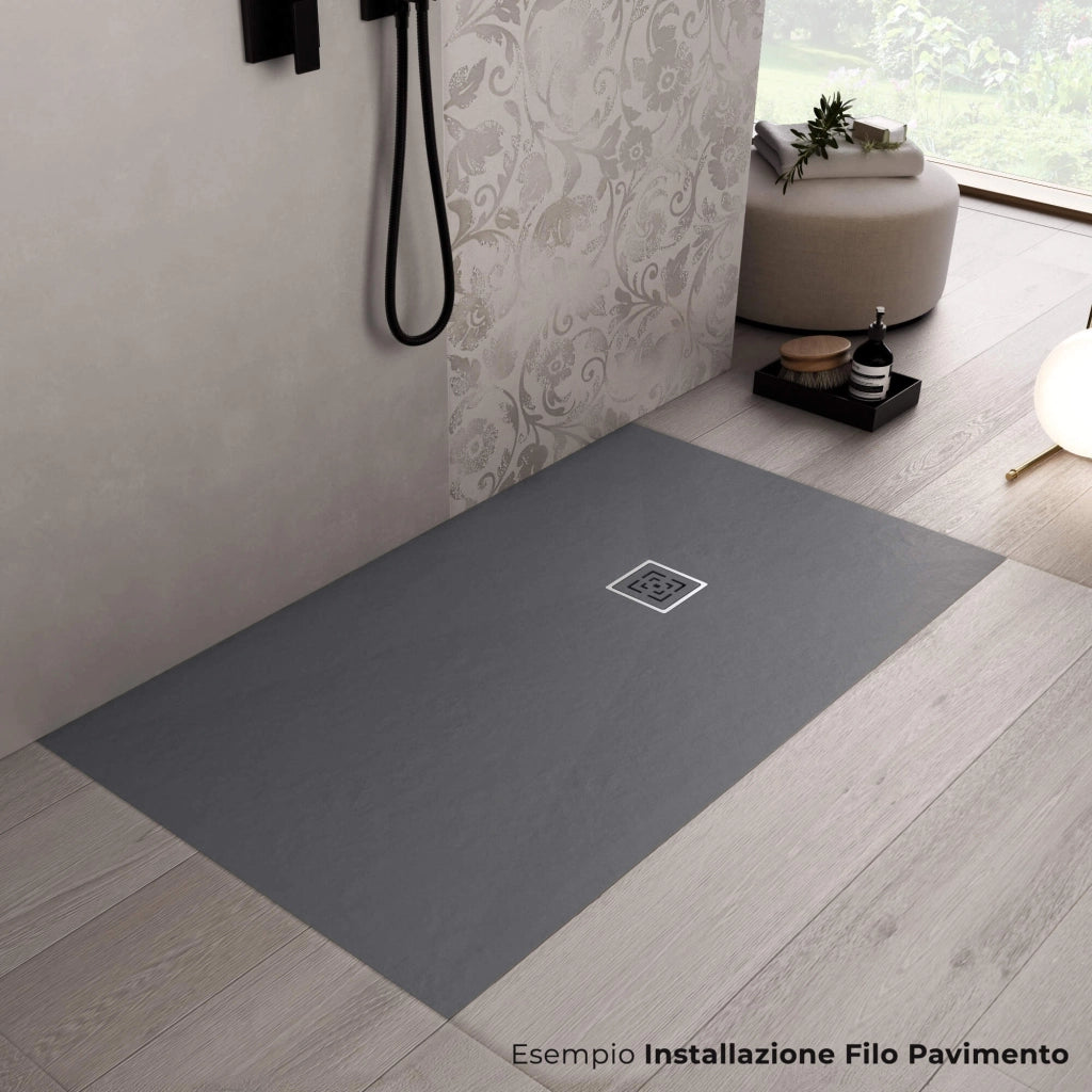 Piatto Doccia in Pietra 75x75 cm Bonussi Canton Antracite