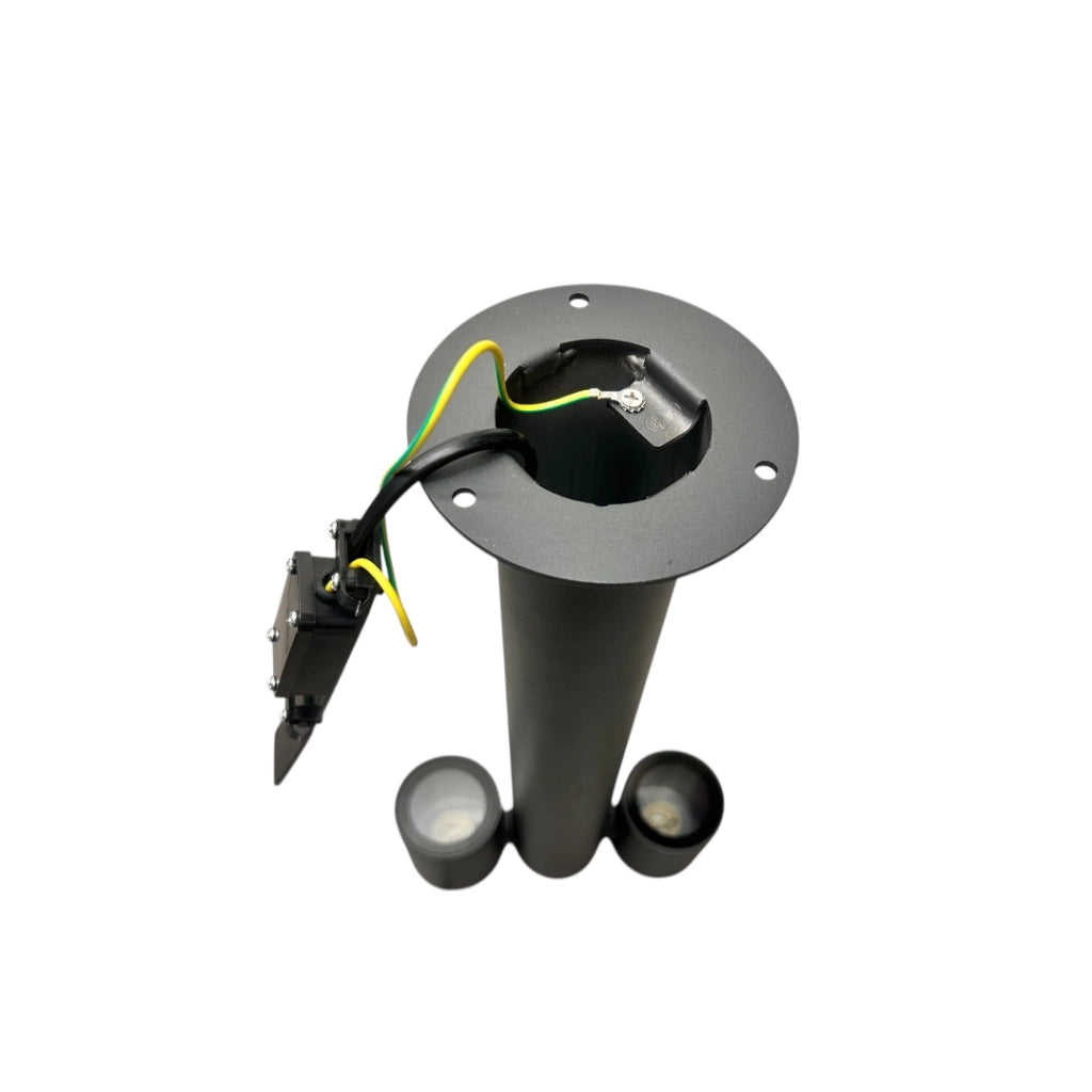 LAMPIONE PALO DA GIARDINO ILLUMINAZIONE CON 2 DIFFUSORI ORIENTABILI PER ESTERNO AD ATTACCO PER LAMPADINE LED GU10