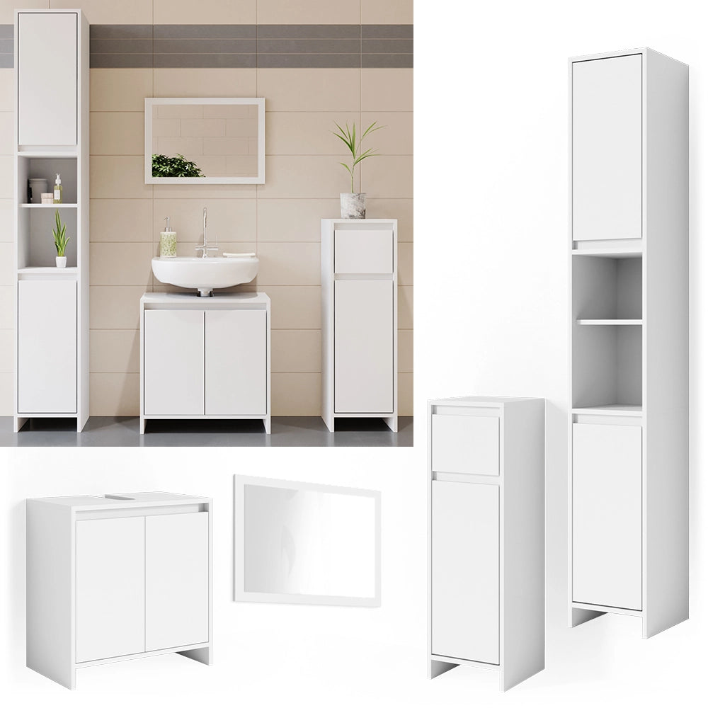 Vicco Set mobili bagno Bianco 4 parti
