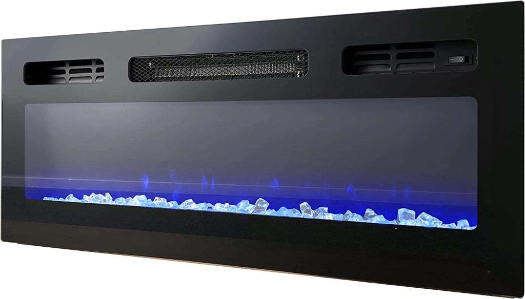 MOBILE TV CON CAMINETTO ELETTRICO GRANERO INCORPORATO cm200x35x57 NERO LUCIDO