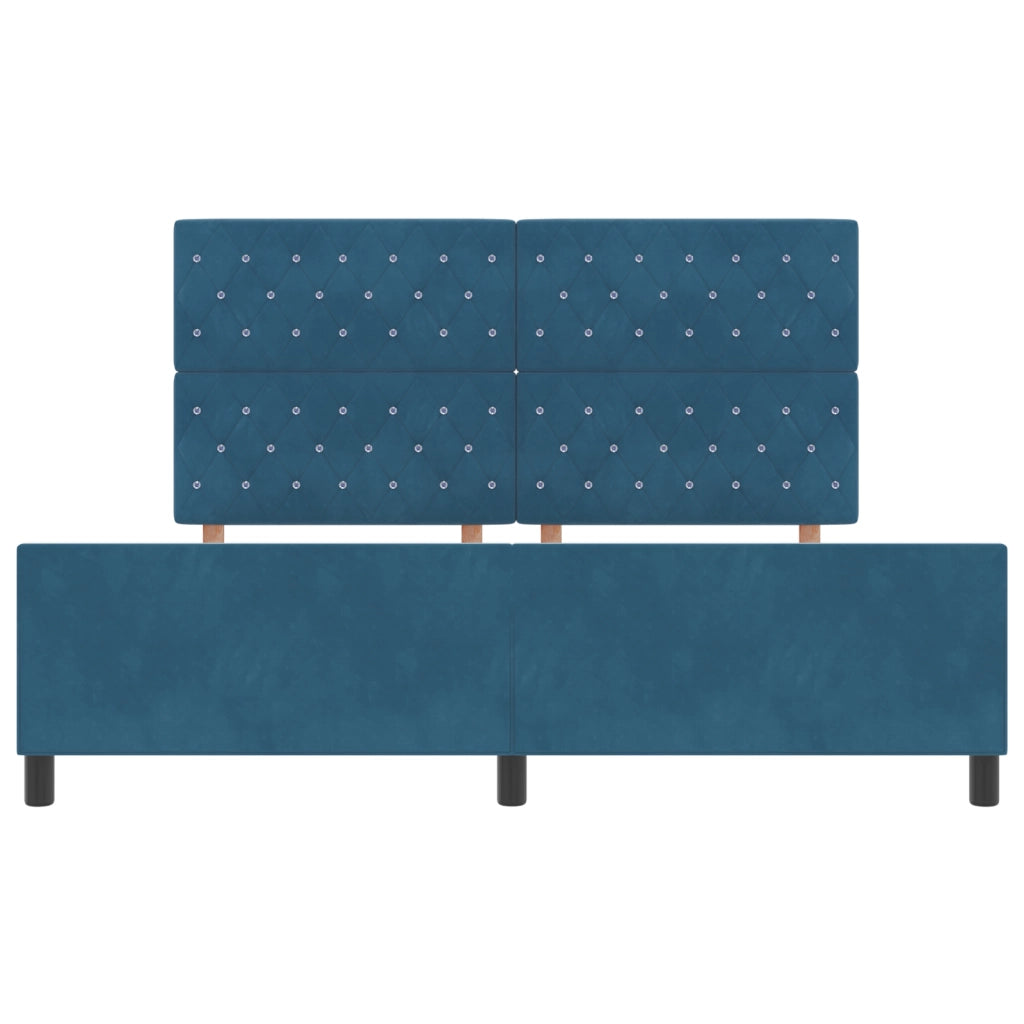 Struttura per Letto in Velluto Blu Scuro 180x200 cm
