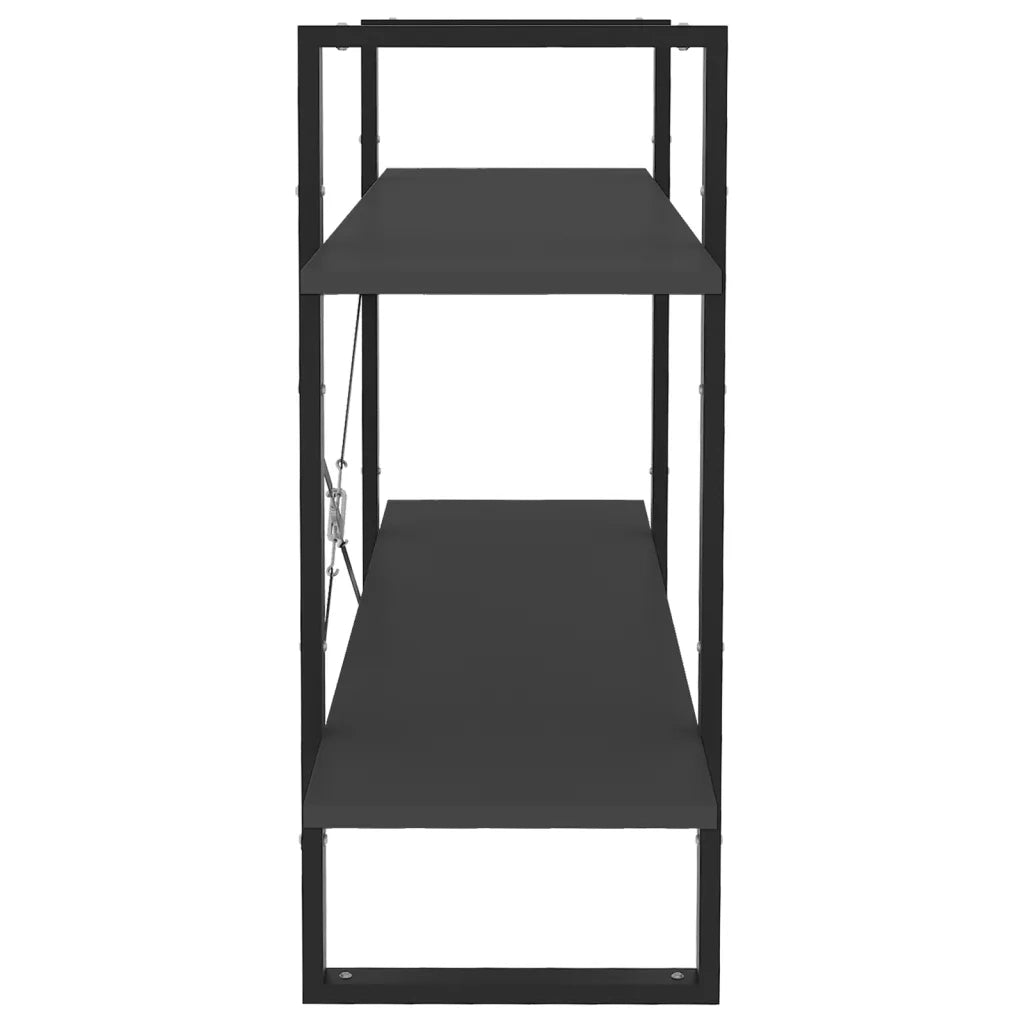 Libreria a 2 Ripiani-Scaffale per Libri-Mobile di Stoccaggio Grigia 100x30x70 cm in Legno Multistrato