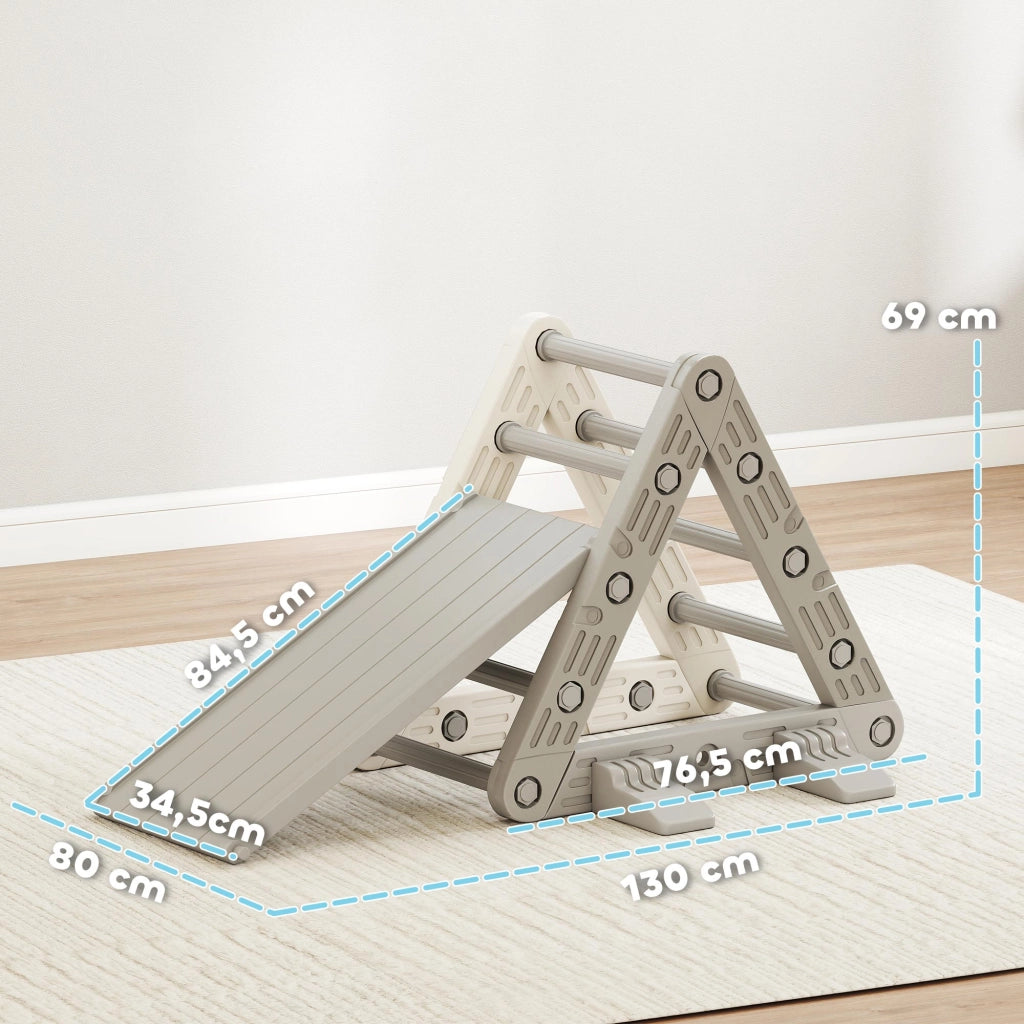 Scaletta a Triangolo con Scivolo per Bambini 18-48 Mesi ¨C zephmum ¨C 130x80x69 Grigio e Bianco