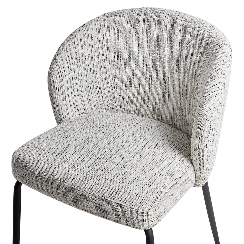 Set di 2 Sedie da Pranzo in Tessuto bianco e nero eleganti design moderno