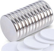 Magneetti Premium - Magnetizzanti autoadesivi 20 x 3 mm - 12 pezzi magneti neodimio per frigorifero - Circolari e resistenti - Piastra magnetica per diverse applicazioni
